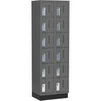 Concorde Heavy-Duty Lockers, 6 -tier, Bank of 2, 24" x 18" x 76", Steel, Charcoal, Welded (Assembled) OSI Industrial Sales