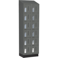 Concorde Heavy-Duty Lockers, 6 -tier, Bank of 2, 24" x 18" x 82", Steel, Charcoal, Welded (Assembled) OSI Industrial Sales
