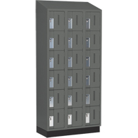 Concorde Heavy-Duty Lockers, 6 -tier, Bank of 3, 36" x 18" x 82", Steel, Charcoal, Welded (Assembled) OSI Industrial Sales