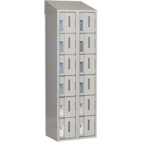 Concorde Heavy-Duty Lockers, 6 -tier, Bank of 2, 24" x 18" x 78", Steel, Grey, Welded (Assembled) OSI Industrial Sales