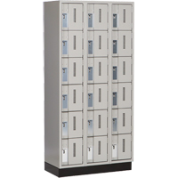 Concorde Heavy-Duty Lockers, 6 -tier, Bank of 3, 36" x 18" x 76", Steel, Grey, Welded (Assembled) OSI Industrial Sales