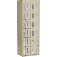 Concorde Heavy-Duty Lockers, 6 -tier, Bank of 2, 24" x 18" x 72", Steel, Beige, Welded (Assembled) OSI Industrial Sales