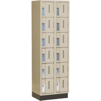 Concorde Heavy-Duty Lockers, 6 -tier, Bank of 2, 24" x 18" x 76", Steel, Beige, Welded (Assembled) OSI Industrial Sales