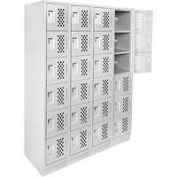 Assembled Clean Line Perforated Economy Lockers, 6 -tier, Bank of 4, 18" x 72" x 12", Steel OSI Industrial Sales