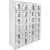 Assembled Clean Line Perforated Economy Lockers, 6 -tier, Bank of 4, 18" x 72" x 12", Steel OSI Industrial Sales