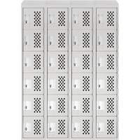 Assembled Clean Line Perforated Economy Lockers, 6 -tier, Bank of 4, 18" x 72" x 12", Steel OSI Industrial Sales