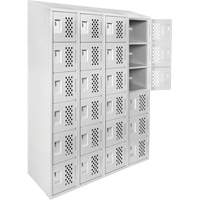 Assembled Clean Line Perforated Economy Lockers, 6 -tier, Bank of 4, 18" x 72" x 12", Steel OSI Industrial Sales
