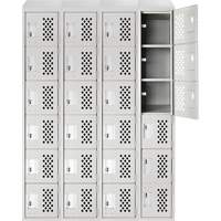 Assembled Clean Line Perforated Economy Lockers, 6 -tier, Bank of 4, 18" x 72" x 12", Steel OSI Industrial Sales