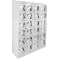 Assembled Clean Line Perforated Economy Lockers, 6 -tier, Bank of 4, 18" x 72" x 12", Steel OSI Industrial Sales