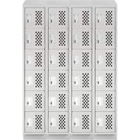 Assembled Clean Line Perforated Economy Lockers, 6 -tier, Bank of 4, 18" x 72" x 12", Steel OSI Industrial Sales
