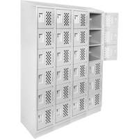 Assembled Clean Line Perforated Economy Lockers, 6 -tier, Bank of 4, 18" x 72" x 12", Steel OSI Industrial Sales