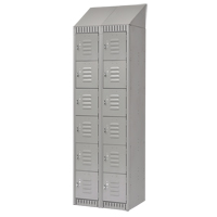 Lockers, 6 -tier, Bank of 2, 24" x 18" x 82", Steel, Grey, Knocked Down OSI Industrial Sales