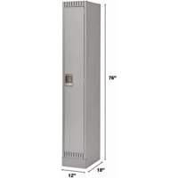 Lockers, 12" x 18" x 76", Steel, Grey, Knocked Down OSI Industrial Sales