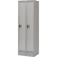 Lockers, Bank of 2, 24" x 18" x 76", Steel, Grey, Knocked Down OSI Industrial Sales