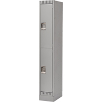 Lockers, 2 -tier, 12" x 18" x 76", Steel, Grey, Knocked Down OSI Industrial Sales