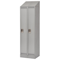 Lockers, Bank of 2, 24" x 18" x 86", Steel, Grey, Knocked Down OSI Industrial Sales
