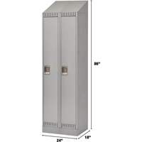 Lockers, Bank of 2, 24" x 18" x 86", Steel, Grey, Knocked Down OSI Industrial Sales