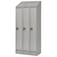 Assembled Lockers, Bank of 3, 36" x 18" x 72", Steel, Grey, Rivet (Assembled) OSI Industrial Sales