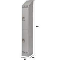 Lockers, 2 -tier, 12" x 18" x 86", Steel, Grey, Knocked Down OSI Industrial Sales