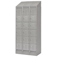 Lockers, 6 -tier, Bank of 3, 36" x 18" x 86", Steel, Grey, Knocked Down OSI Industrial Sales