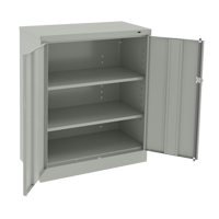 Counter High Cabinet, Steel, 2 Shelves, 42" H x 36" W x 18" D, Light Grey OSI Industrial Sales