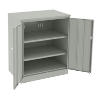 Deluxe Counter High Cabinet, Steel, 2 Shelves, 42" H x 36" W x 24" D, Light Grey OSI Industrial Sales