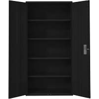Hi-Boy Storage Cabinet, Steel, 4 Shelves, 72" H x 36" W x 18" D, Black OSI Industrial Sales