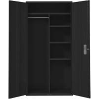 Combination Storage Cabinet, Steel, 6 Shelves, 72" H x 36" W x 18" D, Black OSI Industrial Sales