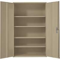 Extra Wide Hi-Boy Storage Cabinet, Steel, 4 Shelves, 72" H x 48" W x 24" D, Beige OSI Industrial Sales