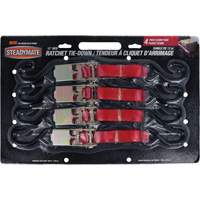 Ratchet Utility Straps, S-Hook, 1" W x 12' L, 500 lbs. (230 kg) Working Load Limit OSI Industrial Sales