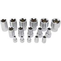 5-Point EPR Torx Socket Set, 16 Pieces, 1/4"/3/8"/1/2" Drive Size OSI Industrial Sales