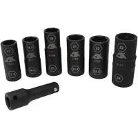 Half Metric Flip Socket Set, 7 Pcs, Impact, 1/2" Drive Size, Deep OSI Industrial Sales