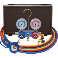 Dual Manifold Gauge Set with 3-in-1 Side Mount Can Tap Valve OSI Industrial Sales