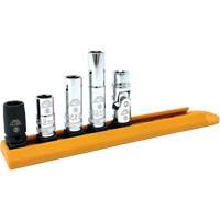 Chrome Finish Socket Set with Rail, 5 Pieces, 1/4" Drive Size OSI Industrial Sales