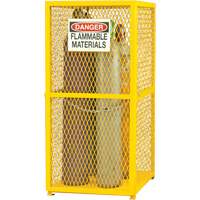 Gas Cylinder Storage Cabinet, 9 Cylinder Capacity, 30" W x 30" D x 71-3/4" H, Yellow OSI Industrial Sales