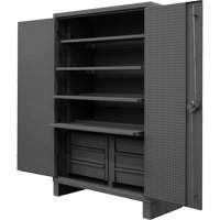 Armoire tr&egrave;s robuste avec tablettes coulissantes, Acier, 4 Tablettes, 78" h x 48" la x 24" P, Gris OSI Industrial Sales