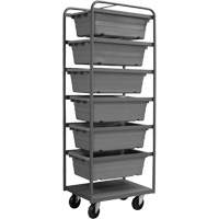 Mobile Tub Rack, Double-sided, 6 bins, 26" W x 18" D x 74" H OSI Industrial Sales