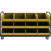 Mobile Tub Rack, Double-sided, 12 bins, 78" W x 18" D x 47" H OSI Industrial Sales