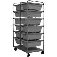 Mobile Tub Rack, Double-sided, 12 bins, 26" W x 36" D x 74" H OSI Industrial Sales
