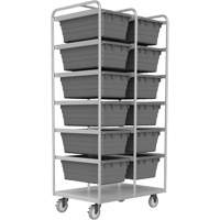 Mobile Tub Rack, Double-sided, 12 bins, 26" W x 36" D x 74" H OSI Industrial Sales