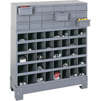 Modular Small Parts Storage Unit, Steel, 18 Drawers, 33-3/4" x 12-1/4" x 40-1/2", Grey OSI Industrial Sales