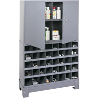 Modular Small Parts Storage Unit, Steel, 0 Drawers, 33-3/4" x 12-1/4" x 53-1/2", Grey OSI Industrial Sales