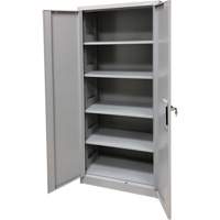 Storage Cabinet, Steel, 4 Shelves, 66" H x 30" W x 15" D, Grey OSI Industrial Sales