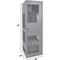 Casier pour &eacute;quipement avec porte, Acier, 24" la x 18" p x 72" h, Gris OSI Industrial Sales