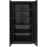 Hi-Boy Storage Cabinet, Steel, 4 Shelves, 72" H x 36" W x 18" D, Black OSI Industrial Sales