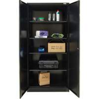 Hi-Boy Storage Cabinet, Steel, 4 Shelves, 72" H x 36" W x 18" D, Black OSI Industrial Sales