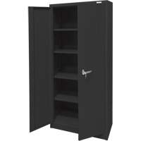 Storage Cabinet, Steel, 4 Shelves, 66" H x 30" W x 15" D, Black OSI Industrial Sales