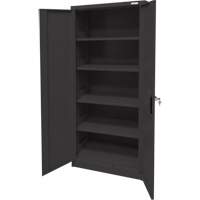 Storage Cabinet, Steel, 4 Shelves, 66" H x 30" W x 15" D, Black OSI Industrial Sales