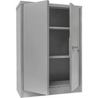 Counter-High Storage Cabinet, Steel, 2 Shelves, 42" H x 30" W x 15" D, Grey OSI Industrial Sales