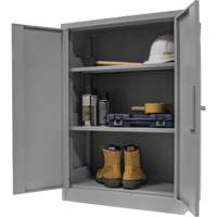 Counter-High Storage Cabinet, Steel, 2 Shelves, 42" H x 30" W x 15" D, Grey OSI Industrial Sales